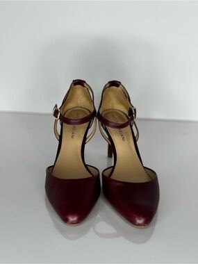 Antonio Melani burgundy leather d’Orsay heels, size 6.5.